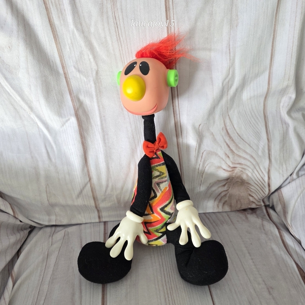 Ertl Jibber Jabber Plush Doll Toy Red Mohawk Rainbow Graffiti 15 Inch 1994